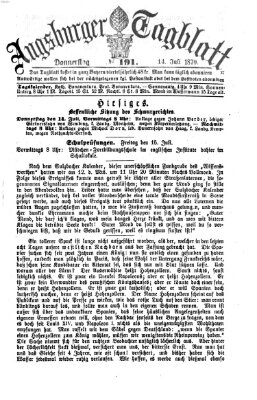 Augsburger Tagblatt Donnerstag 14. Juli 1870