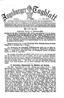 Augsburger Tagblatt Freitag 15. Juli 1870