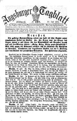 Augsburger Tagblatt Mittwoch 20. Juli 1870