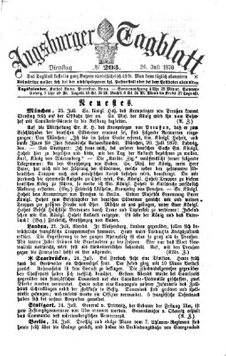 Augsburger Tagblatt Dienstag 26. Juli 1870