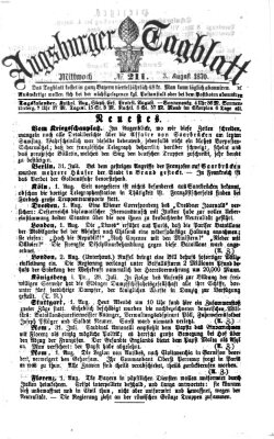 Augsburger Tagblatt Mittwoch 3. August 1870