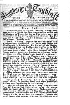 Augsburger Tagblatt Dienstag 9. August 1870