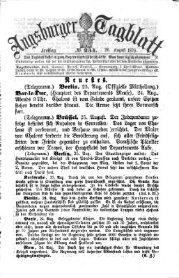 Augsburger Tagblatt Freitag 26. August 1870