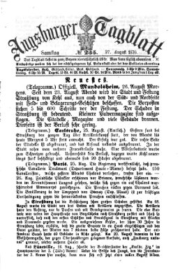 Augsburger Tagblatt Samstag 27. August 1870