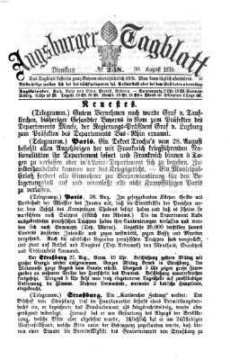 Augsburger Tagblatt Dienstag 30. August 1870