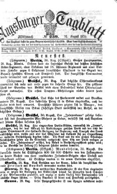 Augsburger Tagblatt Mittwoch 31. August 1870