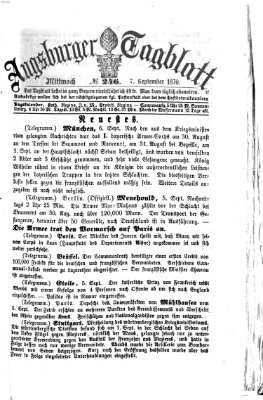 Augsburger Tagblatt Mittwoch 7. September 1870