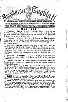 Augsburger Tagblatt Dienstag 13. September 1870