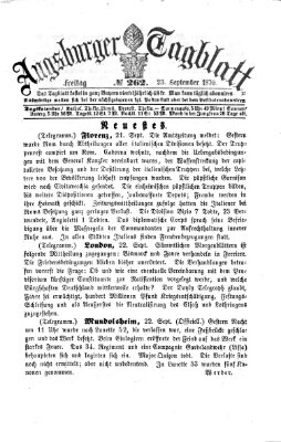 Augsburger Tagblatt Freitag 23. September 1870