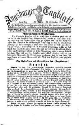 Augsburger Tagblatt Samstag 24. September 1870