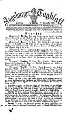 Augsburger Tagblatt Dienstag 27. September 1870