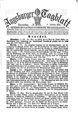 Augsburger Tagblatt Donnerstag 6. Oktober 1870