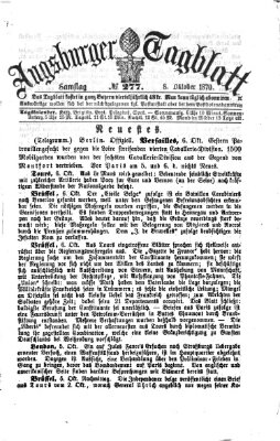 Augsburger Tagblatt Samstag 8. Oktober 1870