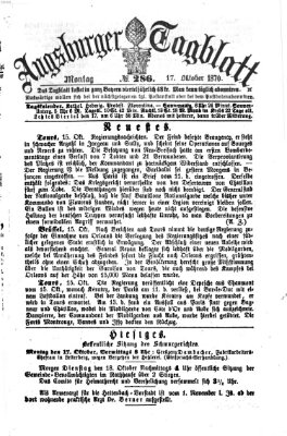 Augsburger Tagblatt Montag 17. Oktober 1870