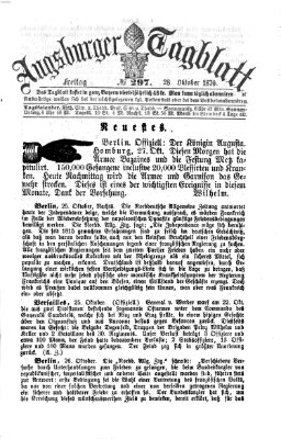 Augsburger Tagblatt Freitag 28. Oktober 1870