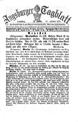 Augsburger Tagblatt Samstag 29. Oktober 1870