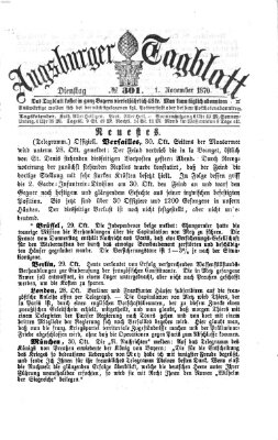 Augsburger Tagblatt Dienstag 1. November 1870