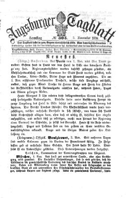 Augsburger Tagblatt Samstag 5. November 1870