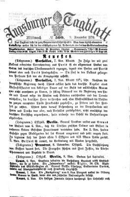 Augsburger Tagblatt Mittwoch 9. November 1870