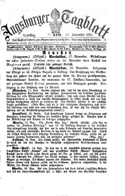 Augsburger Tagblatt Samstag 19. November 1870