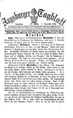 Augsburger Tagblatt Sonntag 4. Dezember 1870