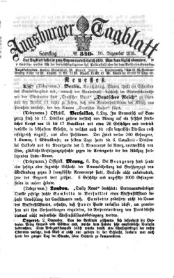 Augsburger Tagblatt Samstag 10. Dezember 1870