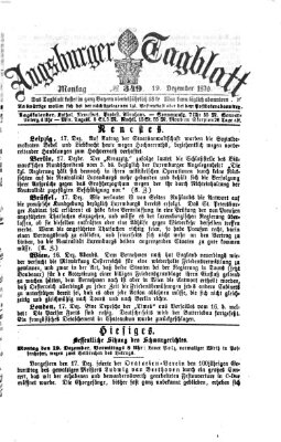 Augsburger Tagblatt Montag 19. Dezember 1870