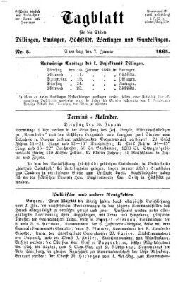 Tagblatt für die Städte Dillingen, Lauingen, Höchstädt, Wertingen und Gundelfingen Samstag 7. Januar 1865