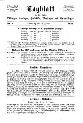 Tagblatt für die Städte Dillingen, Lauingen, Höchstädt, Wertingen und Gundelfingen Dienstag 10. Januar 1865