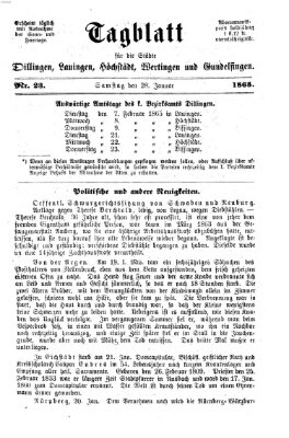 Tagblatt für die Städte Dillingen, Lauingen, Höchstädt, Wertingen und Gundelfingen Samstag 28. Januar 1865