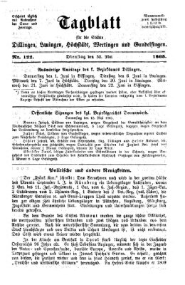 Tagblatt für die Städte Dillingen, Lauingen, Höchstädt, Wertingen und Gundelfingen Dienstag 30. Mai 1865