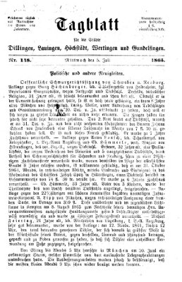 Tagblatt für die Städte Dillingen, Lauingen, Höchstädt, Wertingen und Gundelfingen Mittwoch 5. Juli 1865