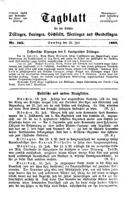 Tagblatt für die Städte Dillingen, Lauingen, Höchstädt, Wertingen und Gundelfingen Samstag 22. Juli 1865