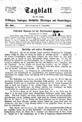 Tagblatt für die Städte Dillingen, Lauingen, Höchstädt, Wertingen und Gundelfingen Mittwoch 6. September 1865