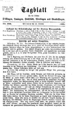 Tagblatt für die Städte Dillingen, Lauingen, Höchstädt, Wertingen und Gundelfingen Mittwoch 25. Oktober 1865