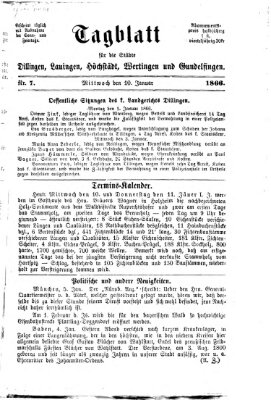 Tagblatt für die Städte Dillingen, Lauingen, Höchstädt, Wertingen und Gundelfingen Mittwoch 10. Januar 1866