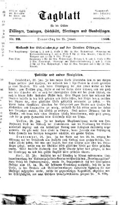 Tagblatt für die Städte Dillingen, Lauingen, Höchstädt, Wertingen und Gundelfingen Donnerstag 25. Januar 1866