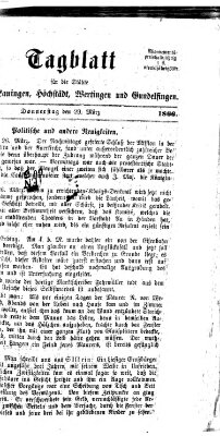 Tagblatt für die Städte Dillingen, Lauingen, Höchstädt, Wertingen und Gundelfingen Donnerstag 29. März 1866