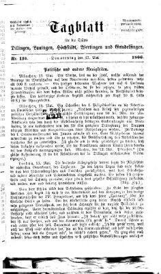 Tagblatt für die Städte Dillingen, Lauingen, Höchstädt, Wertingen und Gundelfingen Donnerstag 17. Mai 1866