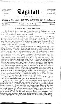 Tagblatt für die Städte Dillingen, Lauingen, Höchstädt, Wertingen und Gundelfingen Dienstag 7. August 1866