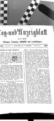 Tag- und Anzeigblatt für die Städte Dillingen, Lauingen, Höchstädt, Wertingen und Gundelfingen (Tagblatt für die Städte Dillingen, Lauingen, Höchstädt, Wertingen und Gundelfingen) Donnerstag 8. November 1866