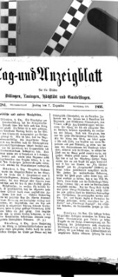 Tag- und Anzeigblatt für die Städte Dillingen, Lauingen, Höchstädt, Wertingen und Gundelfingen (Tagblatt für die Städte Dillingen, Lauingen, Höchstädt, Wertingen und Gundelfingen) Freitag 7. Dezember 1866