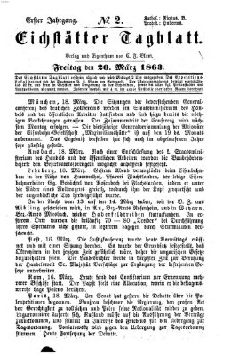 Eichstätter Tagblatt Freitag 20. März 1863