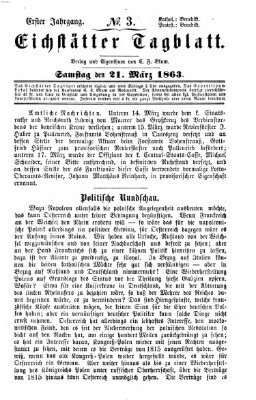 Eichstätter Tagblatt Samstag 21. März 1863