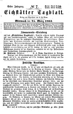 Eichstätter Tagblatt Mittwoch 25. März 1863