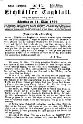 Eichstätter Tagblatt Dienstag 31. März 1863