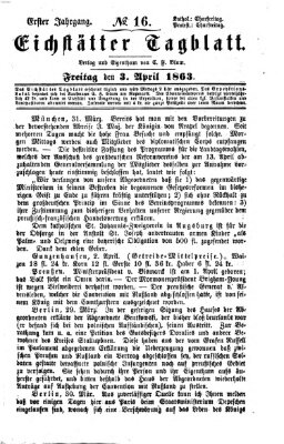 Eichstätter Tagblatt Freitag 3. April 1863