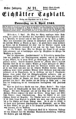 Eichstätter Tagblatt Donnerstag 9. April 1863