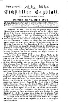 Eichstätter Tagblatt Mittwoch 29. April 1863