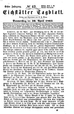 Eichstätter Tagblatt Donnerstag 30. April 1863